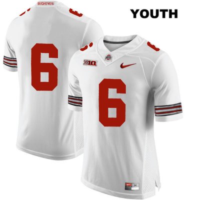 Youth NCAA Ohio State Buckeyes Kory Curtis #6 College Stitched No Name Authentic Nike White Football Jersey PP20U26FY